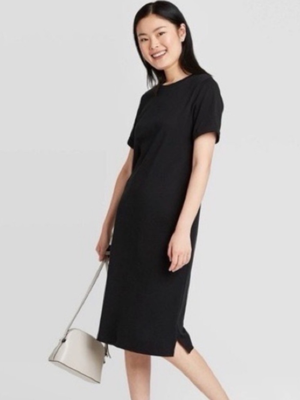 A New Day Classic Black Women's Crewneck T-Shirt Dress
